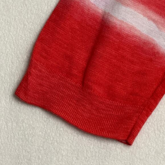 Talbots Tie-Dye Striped V-Neck Lightweight Pullover Sweater Sz XL Preppy Cottage - Picture 5 of 9